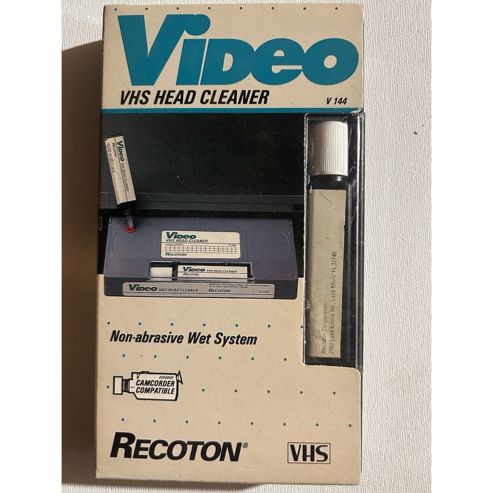 Recoton VHS Video Cassette Head Cleaner Non-Abrasive Wet System for VCR